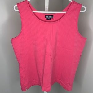 Lands’ End Pink Ribbed Cotton Tank Top